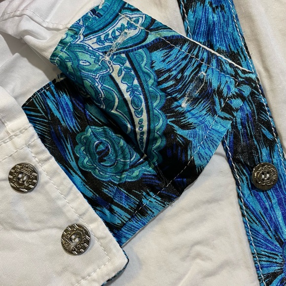 COPY - Platini Men’s Embroidered Button Down Shirt w/ Paisley Pattern Trim Sz M… - Picture 8 of 10